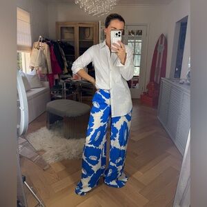 Milly Floral Blue and White Women's Pants